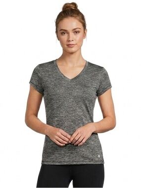 Xersion Heather Gray V-Neck Athletic Tee Size S